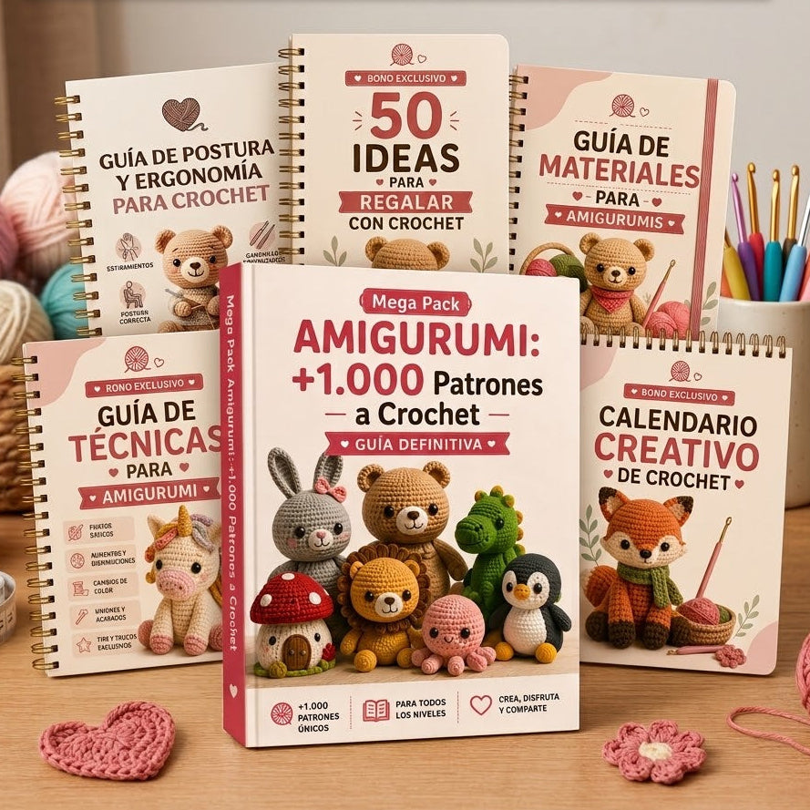 Mega Pack Amigurumi: +1000 Patrones a Crochet + 5 Bonos